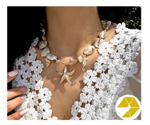 Collar de conchas marinas tropicales, collar de conchas marinas artesanales de Vietnam con perlas, elegante para fiestas en la playa, regalos y suministro al por mayor - Product Image 4