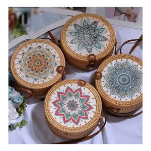 Hand-woven Mother of Pearl Inlay Rattan <b>Bag</b> Square Luxury Mosaic Purse Beach Travel Party Fashion Customized Pattern Gift <b>Bag</b> - Product Image 4