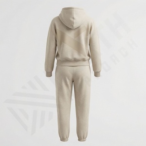 Ensemble de survêtement pour femme, personnalisé, uni, style boxy, avec fermeture éclair, en molleton de coton 500 g/m², ample, surdimensionné, avec sweat à capuche et pantalon de jogging, tenue sportive - Product Image 2