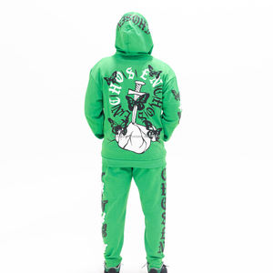 ชุดวอร์มกางเกงวอร์มผ้าฟลีซแบบมีฮู้ดพิมพ์ลายสกรีนโลโก้3D ตามสั่งสำหรับฤดูหนาว - Product Image 4