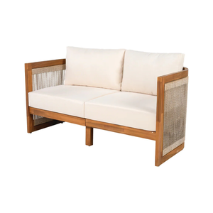 Conjunto de Sofás de Madera de Teca para Patio, 8 Piezas, con Mimbre de Cuerda, Muebles de Jardín para Villa, Resort o Patio Trasero - Product Image 2