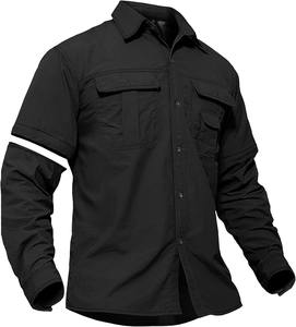 Camisa de Pesca Transpirable e Impermeable 100% Poliéster con Protección UV, Secado Rápido, con Botones y Logotipo Personalizado para Hombre - Product Image 4