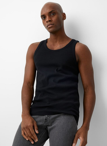 Zephyr Mosaic <b>Black</b> Cotton <b>Vest</b> for <b>Men</b> Sleeveless Balanced Airflow Stretch Fabric Engineered for Calm Movement and Comfort - Product Image 6