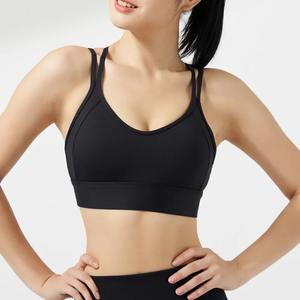 Soutien-gorge de sport pour la course à pied, bande fine fixe, dos croisé, beau dos, yoga, musculation, soutien-gorge antichoc de grande taille - Product Image 5