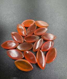 Cabujón de forma de marquesa suave de ónix rojo Natural, piedras preciosas sueltas de alta calidad para la fabricación de joyas, gemas al por mayor, 10x20mm - Product Image 4