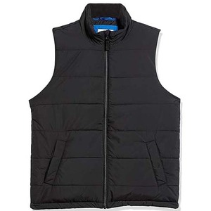 Veste pour homme écologique, tendance, service OEM ODM, couleur noire avec poche, polyester imperméable, col montant - Product Image 1