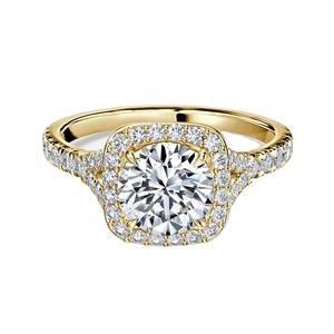 18K Solid Gold VVS 1.86 TCW and 5 Grams pass Tester Moissanite Diamond Round Cut Halo Engagement Women's <b>Custom</b> <b>Ring</b> From India - Product Image 1