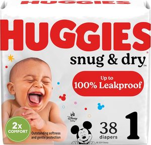 Pañales Huggies Tamaño 1 Pañales cómodos y secos para recién nacidos, tamaño 1 (8-14 lbs) 38 unidades - Product Image 6