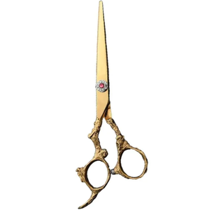 กรรไกรตัดผมสำหรับช่างตัดผมกรรไกรเคลือบทองทำจากผ้าซาตินสแตนเลสคุณภาพสูง - Product Image 2