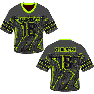 Maillot de football américain personnalisé à manches courtes en polyester et élasthanne imprimé, streetwear, t-shirt de sport avec transferts thermiques - Product Image 2