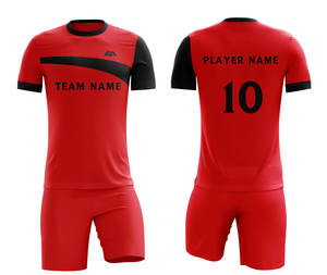 Uniformes de fútbol personalizables de alta calidad Nuevo diseño de conjunto con logotipo Hecho Tejido de poliéster duradero Bajo MOQ Disponible Servicios OEM - Product Image 1