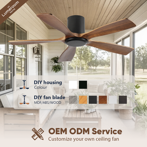 60 Inch Modern Ceiling <b>Fan</b> No Light Minimalist Wood Ceiling <b>Fan</b> Quiet DC Motor Remote <b>Control</b> for Great Room - Product Image 4