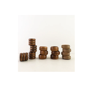 Servilletero de madera de acacia, forma redonda, tamaño personalizado, utensilios de cocina y uso de restaurantes para color madera oscura - Product Image 6