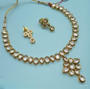 INDIAN TRADITIONAL and FASHIONABLE <b>COPPER</b> JEWELLERY BRIDAL WEDDING JEWELLERY SET for WOMEN EARRINGS and <b>NECKLACE</b> SET - Product Image 1