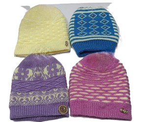 Gorros de Punto Personalizables con Bordado a Mano para Niños con Lazos, Acrílico Cálido, Varios Colores y Tamaños - Hechos en India - Product Image 1