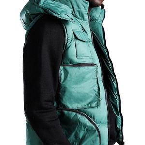 Chalecos Personalizados al por Mayor, Chaquetas Acolchadas con Capucha, Estilo Casual de Otoño, con Cierre y Múltiples Bolsillos, Chalecos de Poliéster Personalizados - Product Image 3