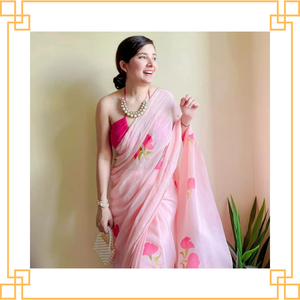 Saree en georgette classique imprimé de qualité supérieure avec motifs Paisley pour filles, vêtements de fête pour femmes, saree à vendre - Product Image 2