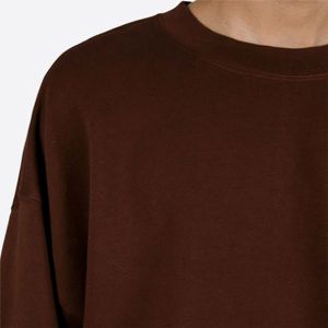 Sweat-shirt à col rond surdimensionné personnalisé marron avec logo SINEWY SPORTS, en molleton de coton premium, unisexe, streetwear, pull-over, vêtements de sport - Product Image 4