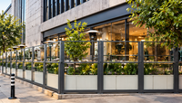 Pergola en aluminium thermolaqué 180x150 pour extérieur, écologique, imperméable, anti-rongeurs, anti-pourriture, avec verre trempé et motorisation anti-vent