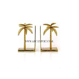 Palmera de aluminio chapada en oro de lujo, diseño de sala de estudio, artículos de mesa, organizadores de escritorio de decoración, sujetalibros para uso de biblioteca - Product Image 1