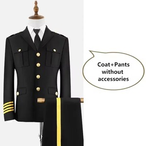 Uniforme Costume Noir Printemps Hommes Haute Qualité Cérémonial Bureau Travail Uniformes Formel Blazer Pantalon Noir Gardien De Sécurité Uniformes - Product Image 6