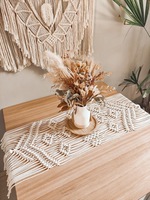 Chemin de table en coton macramé bohème chic pour la décoration de table à la maison, chemin de table artisanal pour table basse de style campagnard