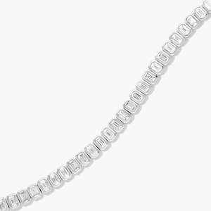 Bracelet tennis diamant émeraude avec lunette bijou tendance - Product Image 3