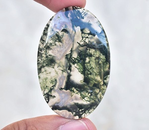 หินโมราโมรา Cabochon-Moss,พลอยโมราทรงหลวมสำหรับแหวน - Product Image 5