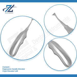 Cryer Elevator Left Dental Apical Elevator Mango hueco ergonómico Acero inoxidable Instrumentos dentales Fabricante Pakistán - Product Image 4