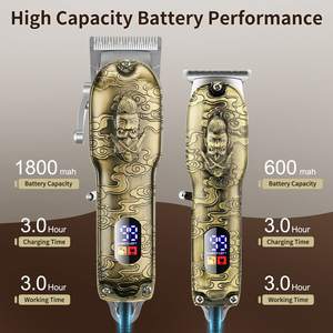 Ensemble de tondeuses à cheveux sans fil professionnelles pour barbiers, étui de voyage inclus, kit de coupe de cheveux alimenté par USB et batterie - Product Image 4