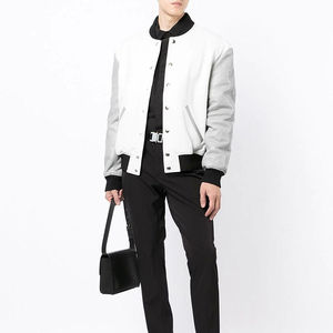 OEM personalizado más tamaño de la Universidad de los hombres chaqueta de béisbol de moda de cuero mangas Letterman bombardero con lona blanca ropa de los hombres - Product Image 3