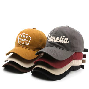 Casquette de baseball en coton à 6 panneaux, visière incurvée, profil moyen, style « Dad Hat », avec logo brodé en relief 3D, structurée et sportive, personnalisable OEM - Product Image 1