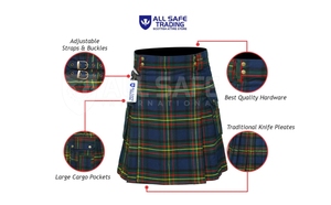 กระโปรงเย็บสองชั้นสำหรับผู้ชายเสื้อผ้าแนวยุโรปลายสก็อตลำลองใส่ได้พอดีกับสรีระ - Product Image 3