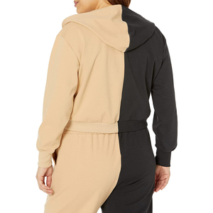 Women's Soft Cotton <b>Fleece</b> Hooded Sweatshirt Wholesale Custom Printed Woven Front Logo Plain <b>Brown</b> Pullover Autumn Winter - Product Image 3