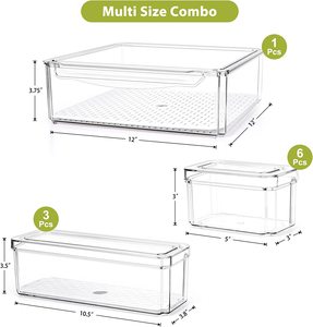 Clear 10 Pack Plastic Food <strong>Storage</strong> Box Bins <strong>for</strong> Freezer, Cabinet, <strong>Fridge</strong>, Kitchen Pantry Organization and <strong>Storage</strong> - Product Image 2