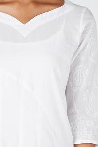 Vestido Elegante Casual Maxi, Color Sólido, Cintura Natural, Diseño de Diseñador, Manga Tres Cuartos, Cuello en V, Tejido, ODM, Blanco, Talla Grande, Playa, Moderno - Product Image 3