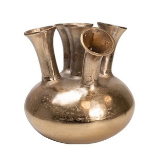 Diseño moderno al por mayor oro Mini florero hecho a mano Mesa Metal boda centros de mesa venta al por mayor florero para decoración del hogar - Product Image 3