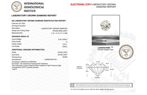 Diamant blanc cultivé en laboratoire VVS1 0.50 carats D couleur forme ronde idéal excellente qualité diamant en vrac de laboratoire pour la fabrication de bijoux utilisation OEM - Product Image 2