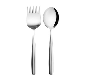 Servidor de ensalada de plata brillante de acero inoxidable, perfecto para eventos, restaurantes, hoteles y resorts de la India - Product Image 1