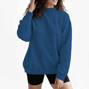 Women's Winter Oversized Fleece Hoodie Sweatshirt <b>Mock</b> <b>Neck</b> Cotton Plain Pullover <b>Tops</b> Breathable Quick Dry Regular - Product Image 1