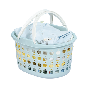 3205 PP Oval Storage <b>Basket</b> <b>with</b> Dual <b>Handles</b> and Apple-Shaped Holes, Durable Multipurpose <b>Plastic</b> Organizer - Product Image 6