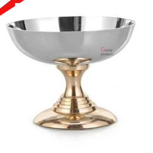 Bol de chocolat de forme ronde en métal de finition argentée brillante de regard pour la noce - Product Image 2