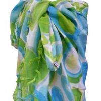Nuevo Pareo/Sarong de Rayón para Verano, Pañuelo de Playa con Estampado de Puntos, Bufandas y Chales Étnicos