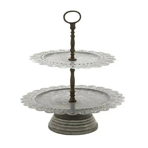 Support de gâteau à trois pneus galvanisé en métal de haute qualité pour les fêtes d'anniversaire de mariage - Product Image 2