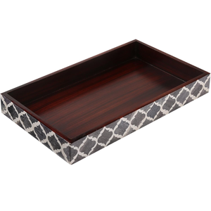 Bandeja de madera con incrustaciones de madreperla hecha a mano de nuevo estilo, bandeja de almacenamiento decorativa para el hogar, venta al por mayor de la fábrica de Vietnam - Product Image 4