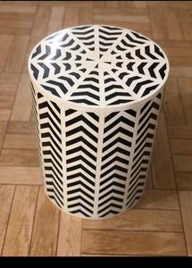 Handcrafted Exquisite Bone Inlay Drum End <b>Stool</b> Bone Inlay <b>Round</b> Shape End /Coffee /Side <b>Table</b> Modern Home Decorate Furniture - Product Image 2
