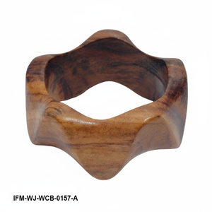 Brazalete de Madera Hecho a Mano, Brazalete de Madera Natural Esculpida, Brazalete de Moda Grueso Estilo Boho - Product Image 3