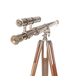 Telescopio de latón en marrón con trípode para laboratorios de ciencia náutica, juguete educativo con trípode, precio al por mayor - Product Image 6