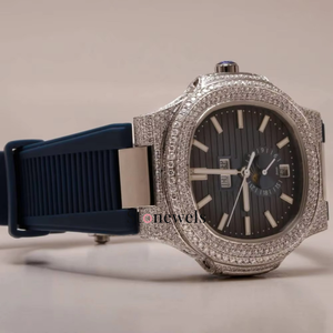 Luxury Top Brand Diamond <b>Watch</b> VVS Moissanite 925 Silver Automatic Mechanical Custom Black Band Diamond <b>Watch</b> <b>for</b> <b>Men</b> Genz Age - Product Image 6
