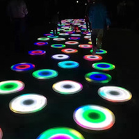 Sol de danse interactif LED RGB extérieur IP65, éclairage circulaire arc-en-ciel changeant de couleur pour DJ, mariage, événement